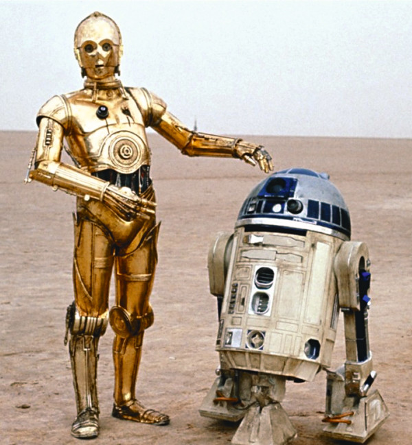 The droids C3PO and R2D2