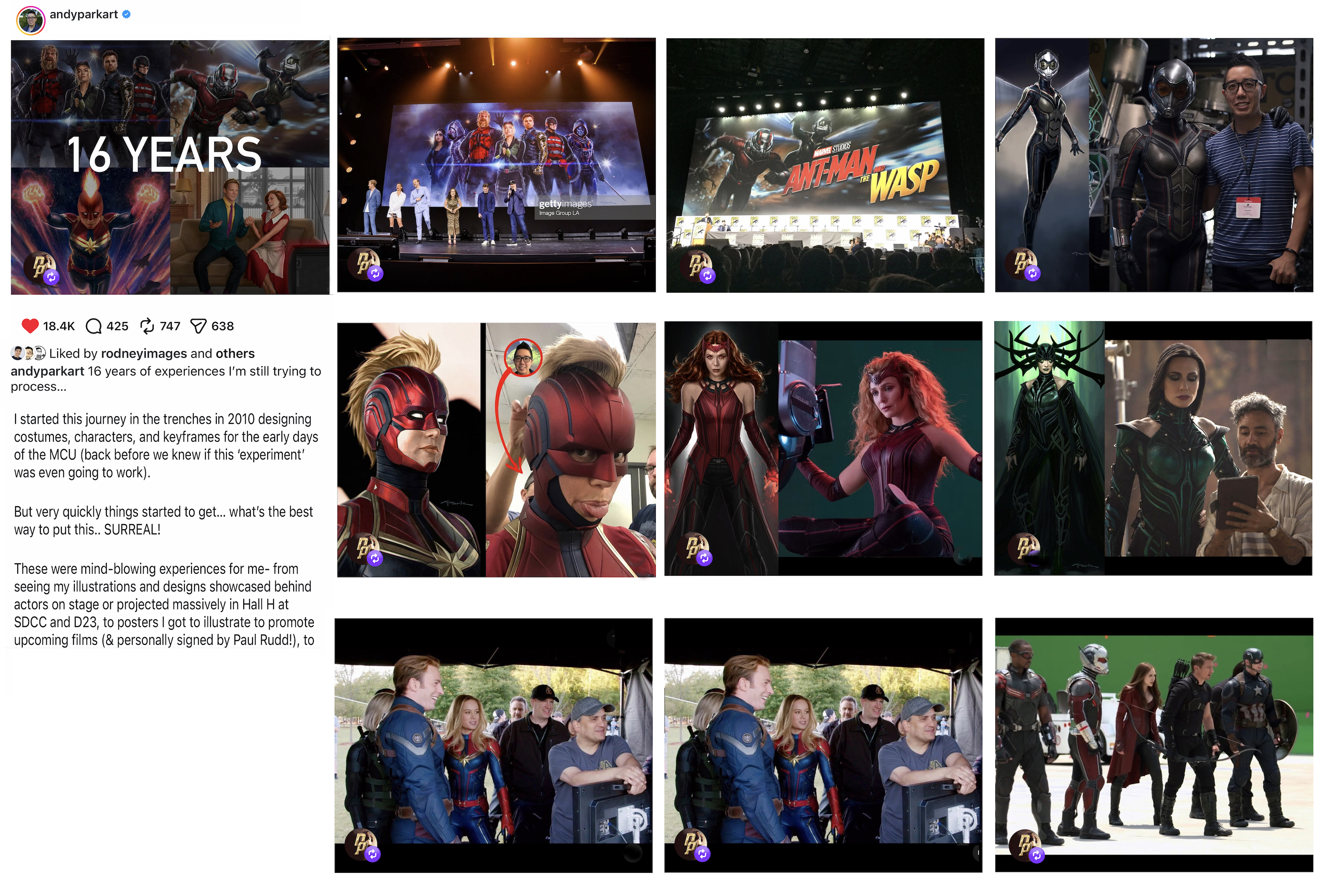 MCU artists & Illustrators Andy Park, Jackson Sze, Rodney Fuentebella, Anthony Francisco, Ian Joyner have all been dismissed